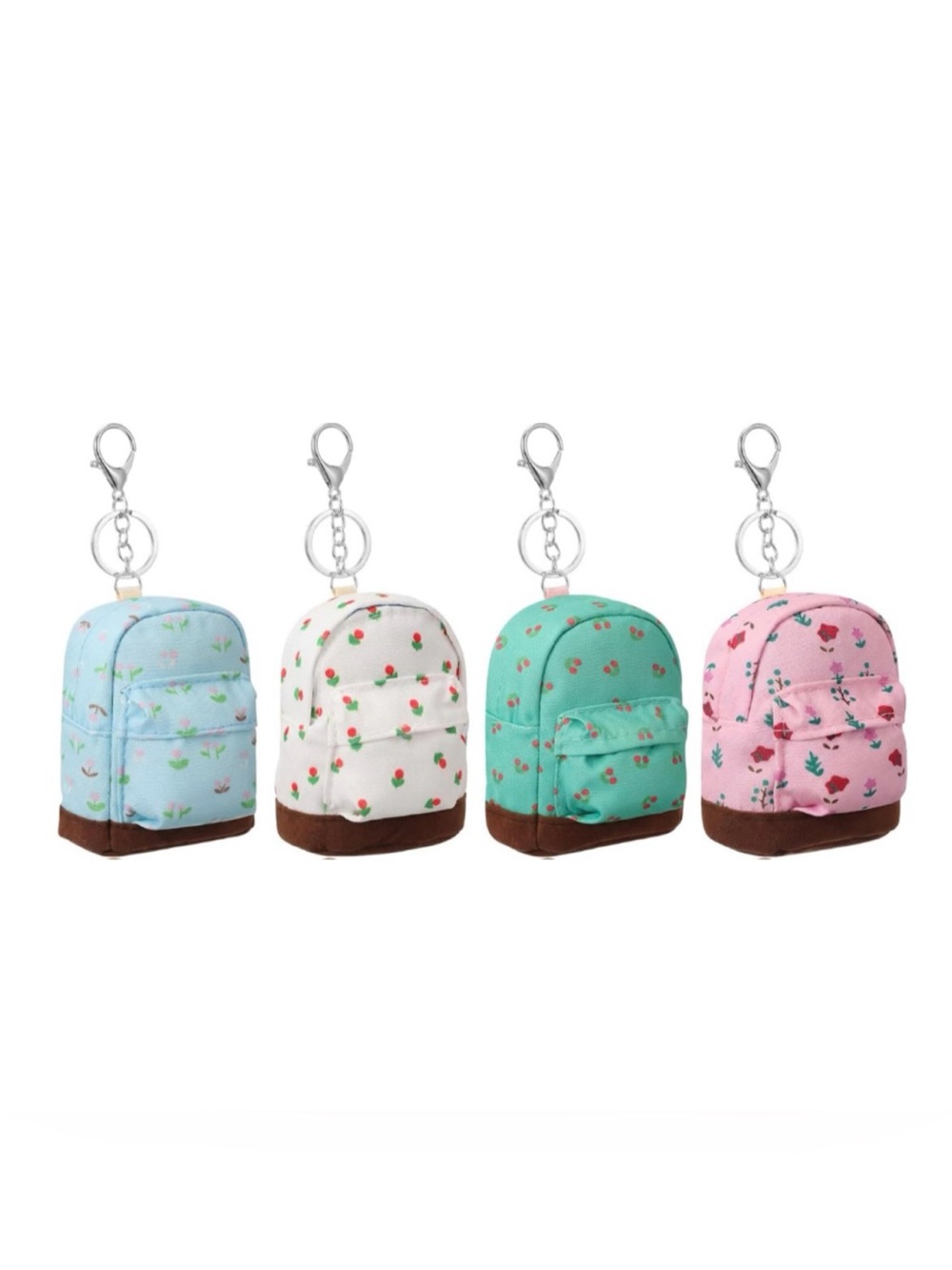 NEW⚡️Set of 4⚡️ Mini Backpack Bag Charm Keychain Micro Pouch Cles Compact Wallet
